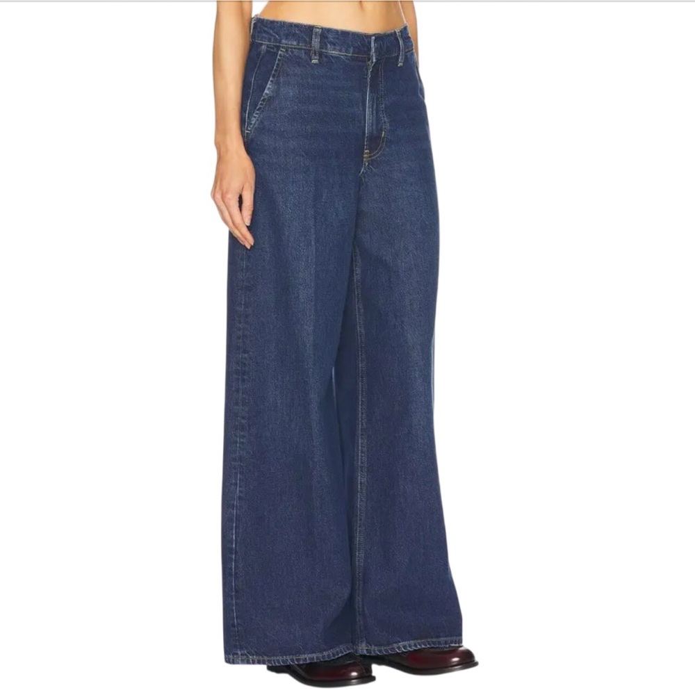Frame Womens Jeans Size 32 Blindspot Blue Wide Leg Stretch Denim Trouser New - Picture 5 of 8